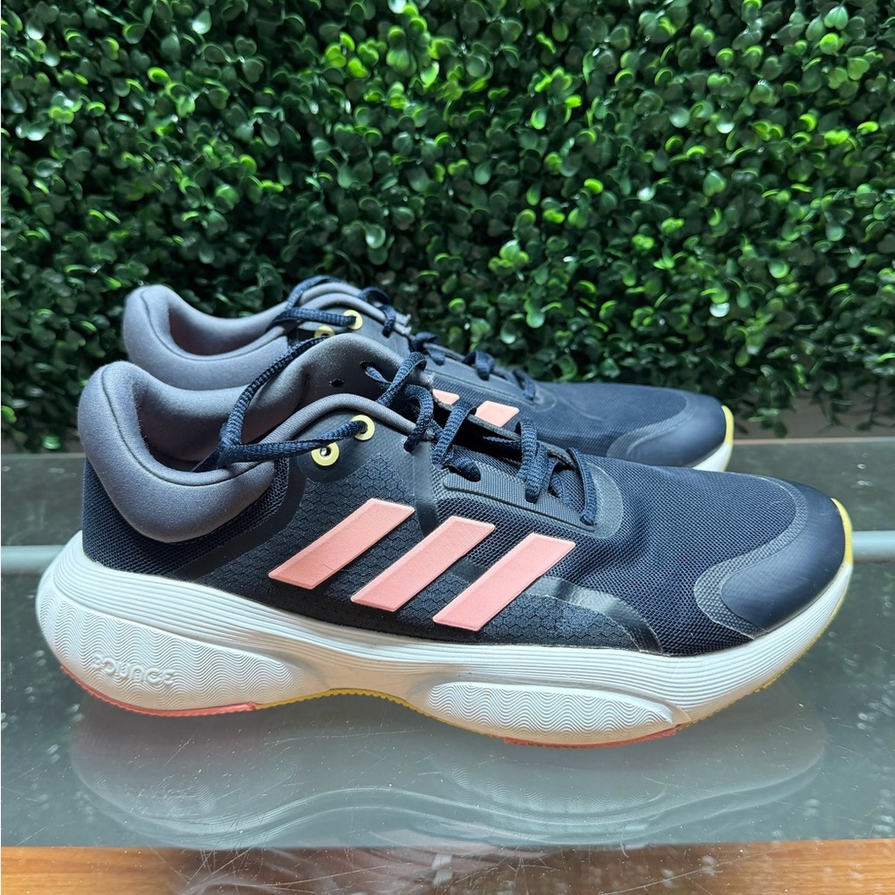 Adidas Women's Dark Blue and Pink Sneakers